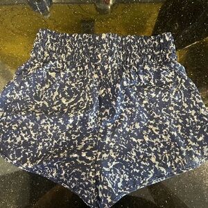 Avia Blue and White Patterned Women's Athletic Shorts